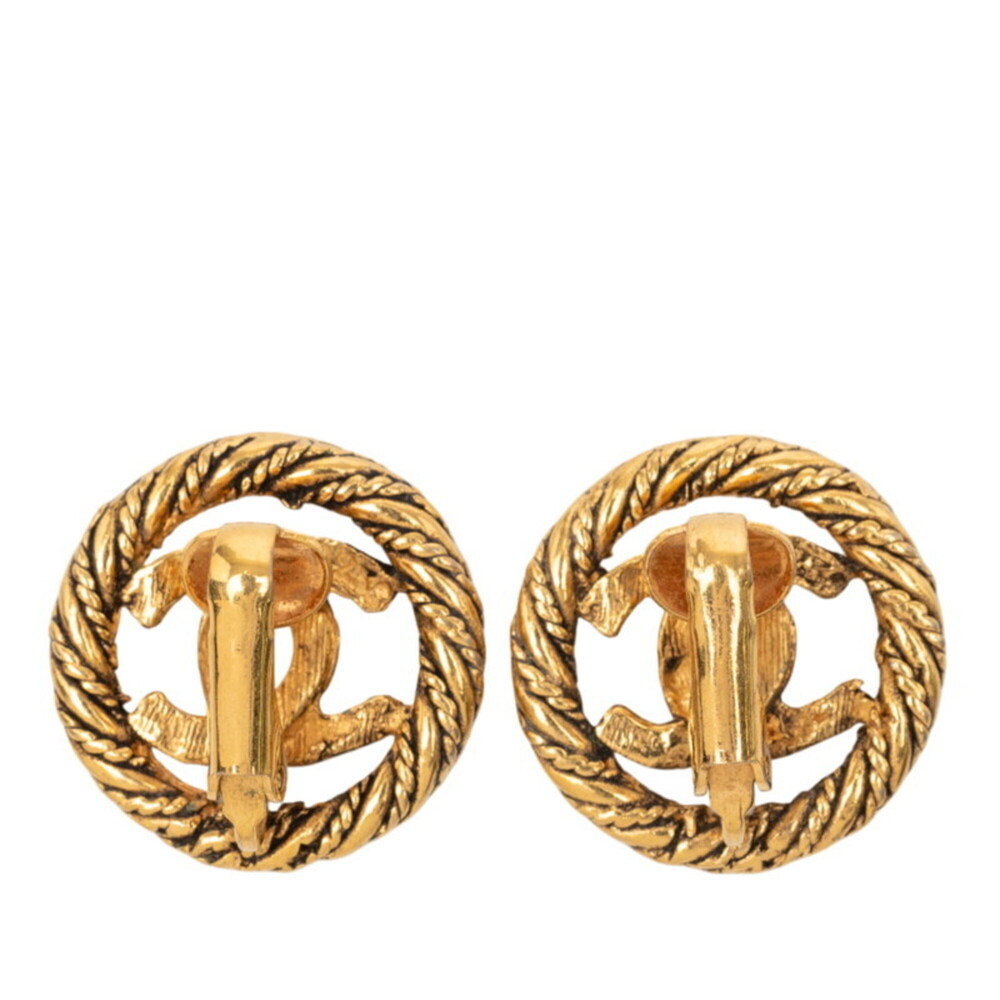 CHANEL Authentic Gold Logo Earrings - Picture 2 of 4